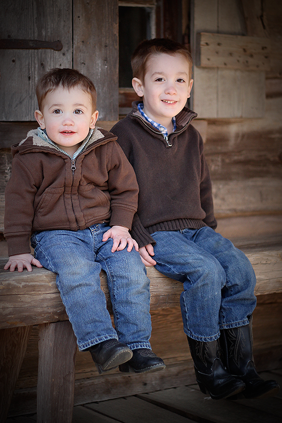 The Boys on the Front Porch of an 1830s Cabin